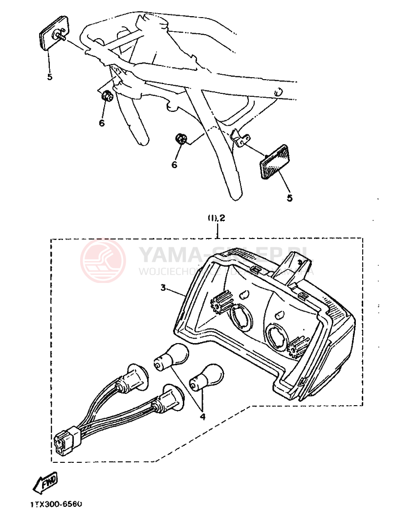 Schemat "Oświetlenie tył" do Yamaha FJ1200