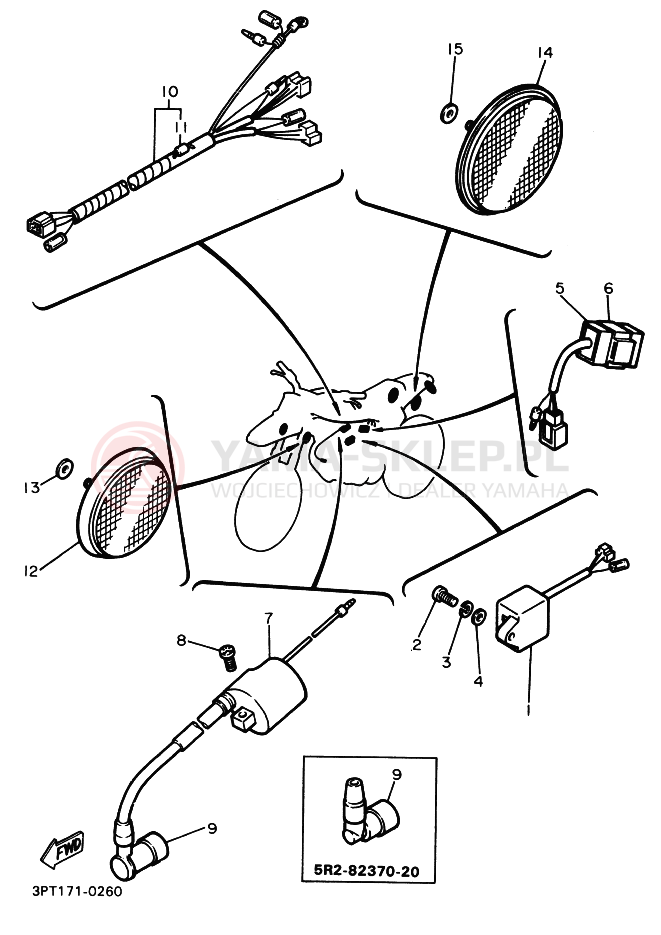 Schemat "układ elektryczny" do Yamaha PW50 PW50E