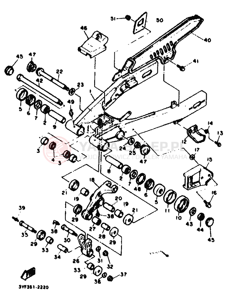Schemat "wahacz" do Yamaha XTZ660 TENERE