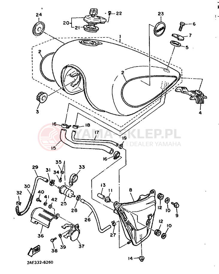 Schemat "zbiornik paliwa" do Yamaha XV1000