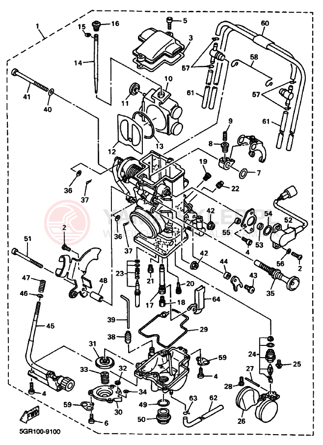 Schemat "Gaźnik" do Yamaha YZ400F