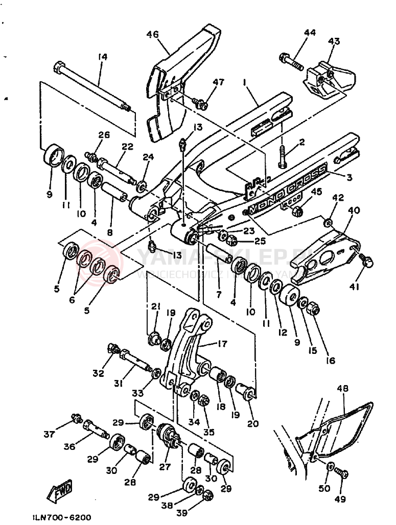 Schemat "wahacz" do Yamaha TT250