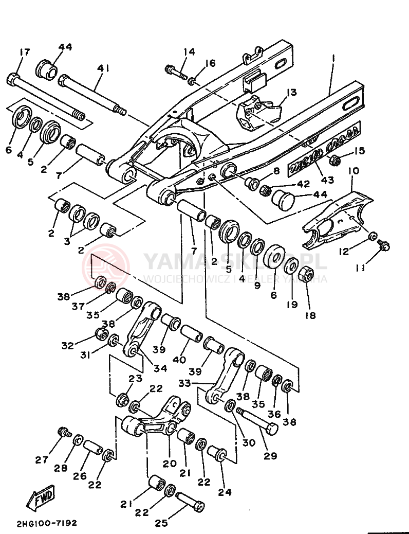 Schemat "wahacz" do Yamaha YZ125