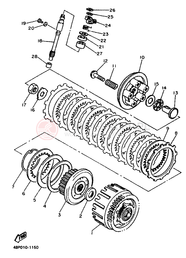 Schemat "sprzęgło" do Yamaha XJ600S DIVERSION