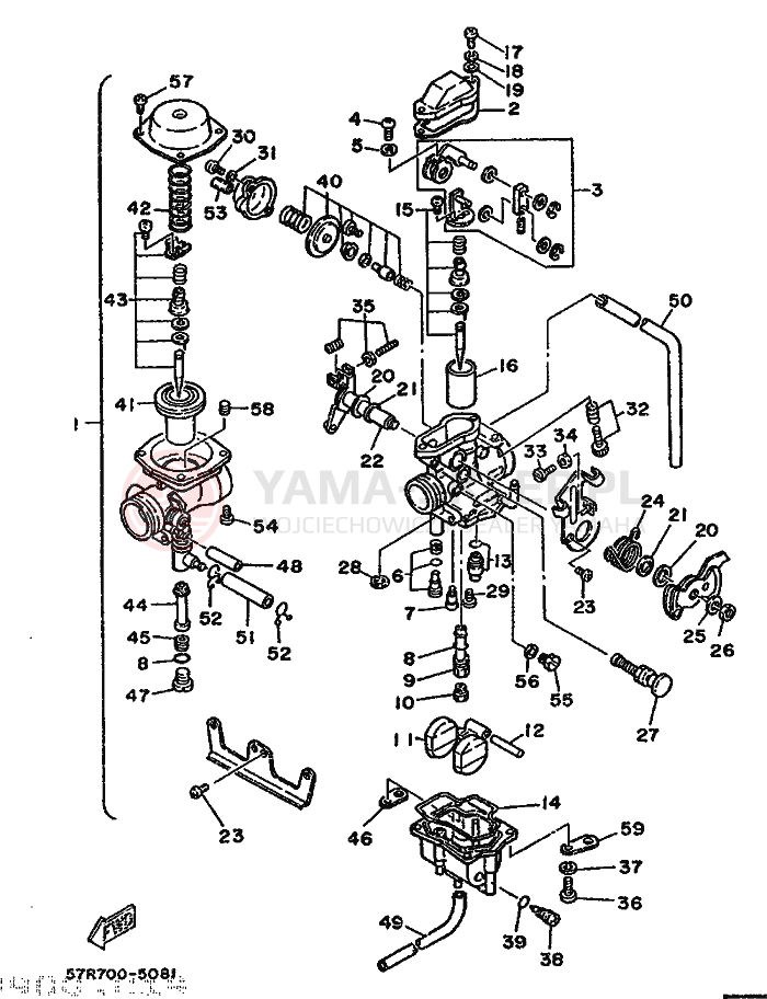 Schemat "Gaźnik" do Yamaha XT250