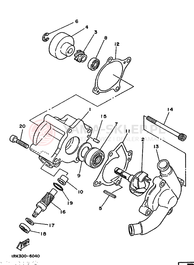 Schemat "Pompa wody" do Yamaha TZ250