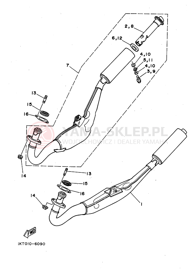 Schemat "Wydech końcowy" do Yamaha TZR250