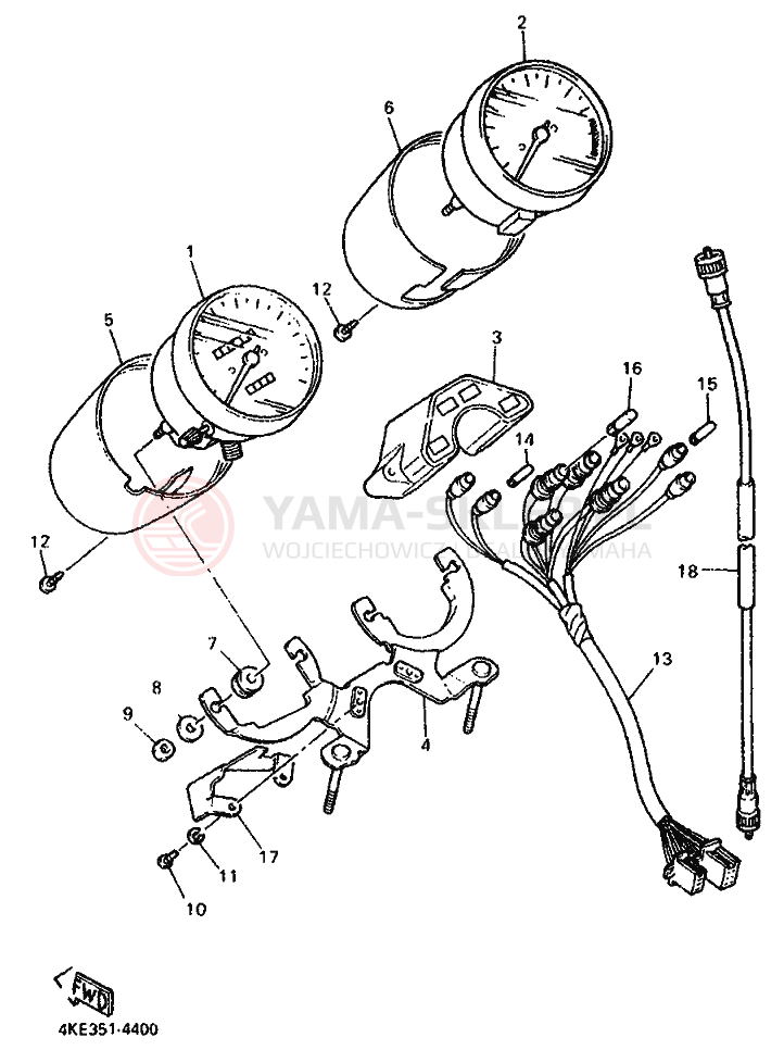 Schemat "licznik" do Yamaha XJ600N
