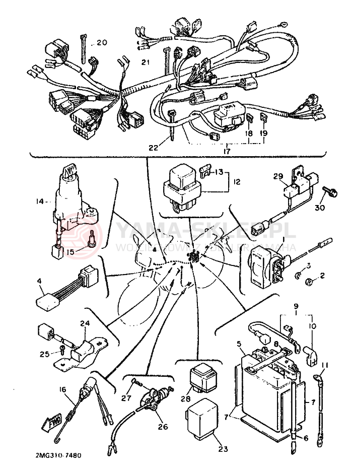 Schemat "układ elektryczny" do Yamaha FZ750