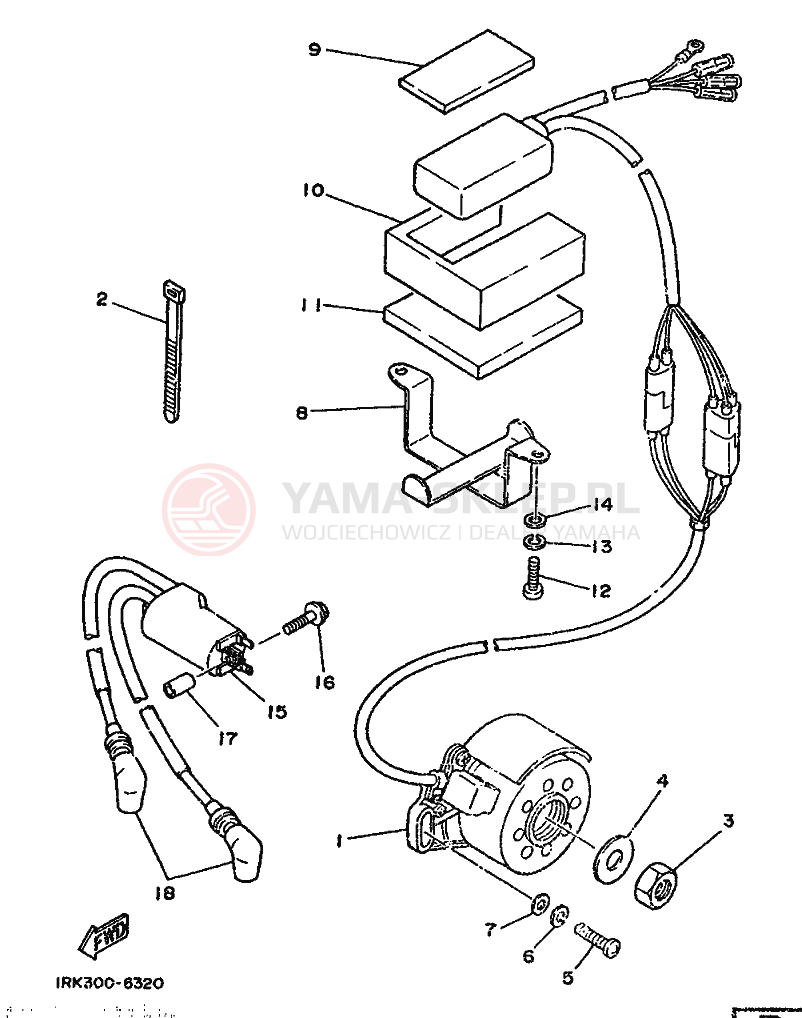 Schemat "prądnica" do Yamaha TZ250