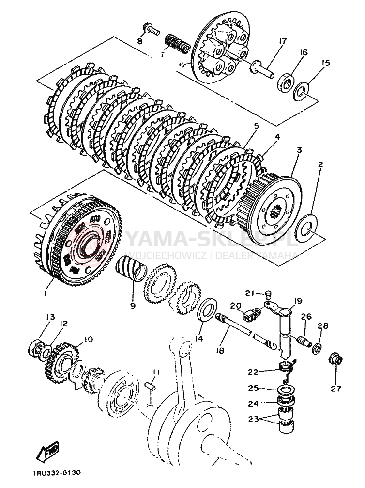 Schemat "sprzęgło" do Yamaha SR500