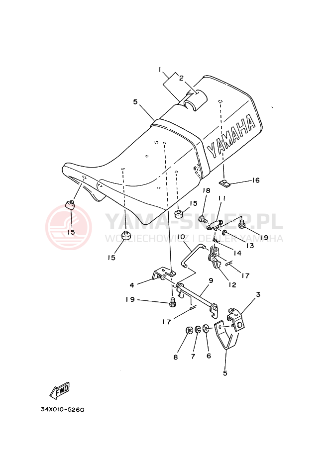 Schemat "siedzenie" do Yamaha DT125R