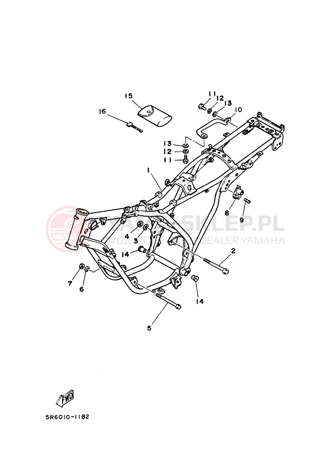 Schemat "rama" do Yamaha RZ50