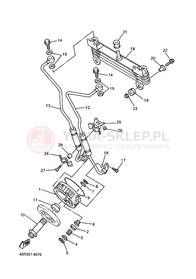 Schemat "Chłodnica oleju" do Yamaha XJ600N