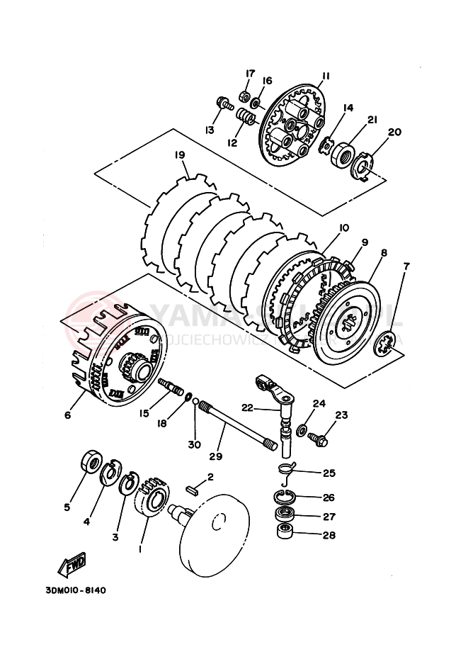 Schemat "sprzęgło" do Yamaha XV250 VIRAGO