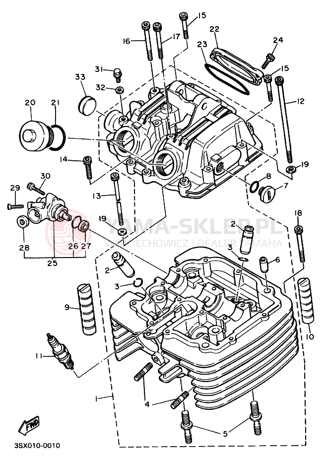 Schemat "głowica" do Yamaha SRX400