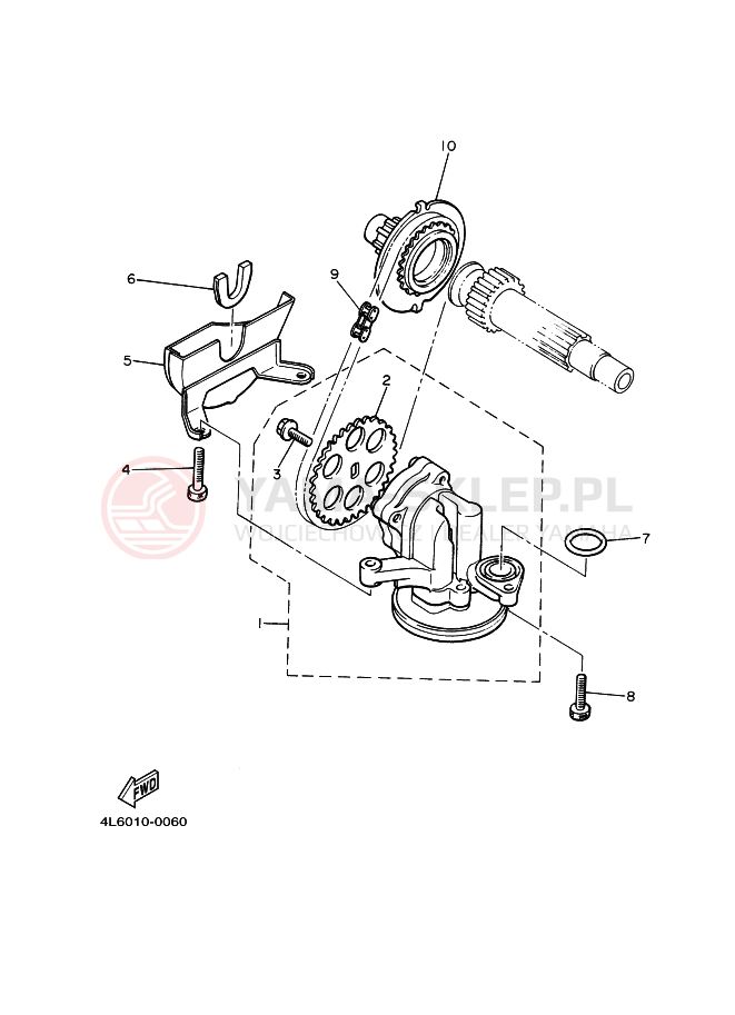 Schemat "Pompa olejowa" do Yamaha MAXIM