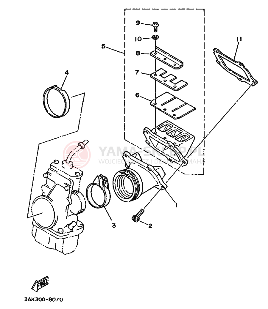 Schemat "Wtrysk paliwa" do Yamaha TZ250