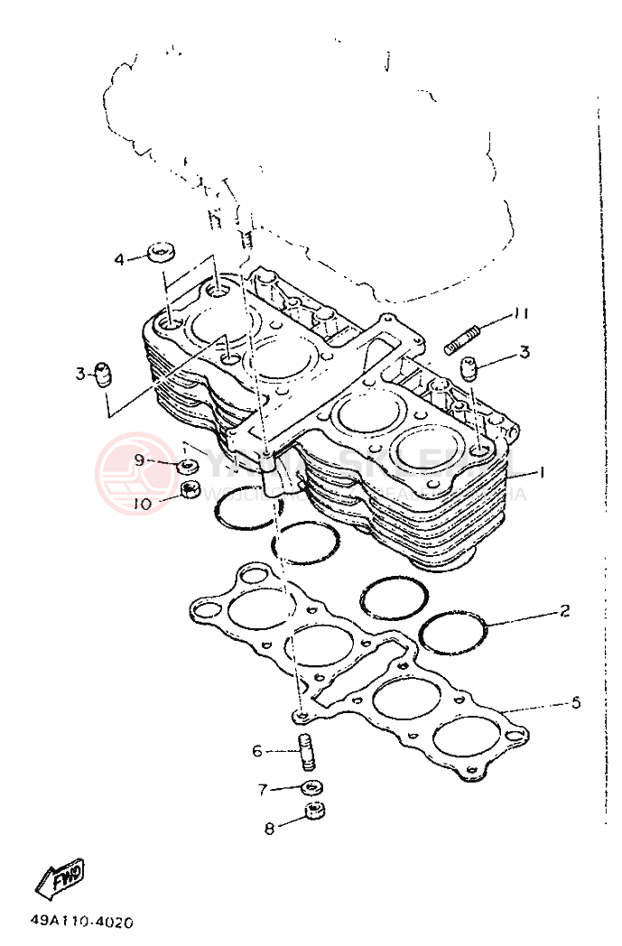 Schemat "cylinder" do Yamaha XJ600