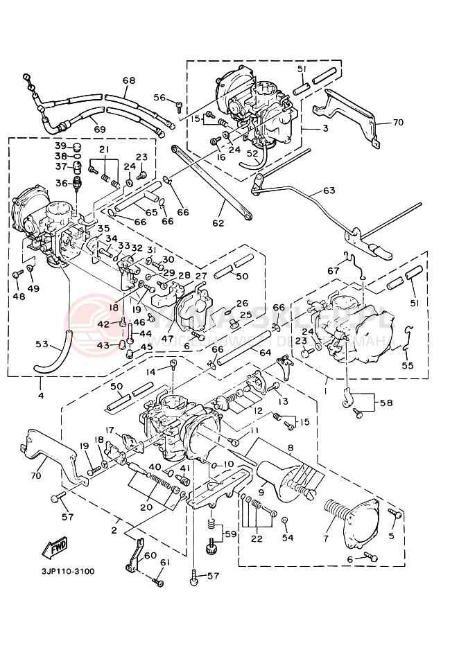 Schemat "Gaźnik" do Yamaha VMX12 VMX12F VMAX