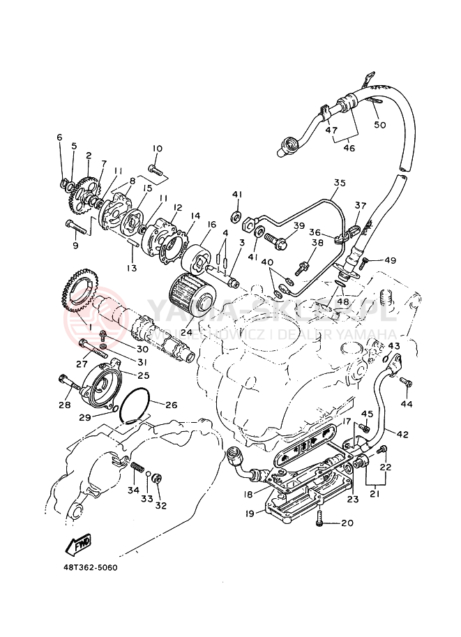 Schemat "Pompa olejowa" do Yamaha SR400 SR400C
