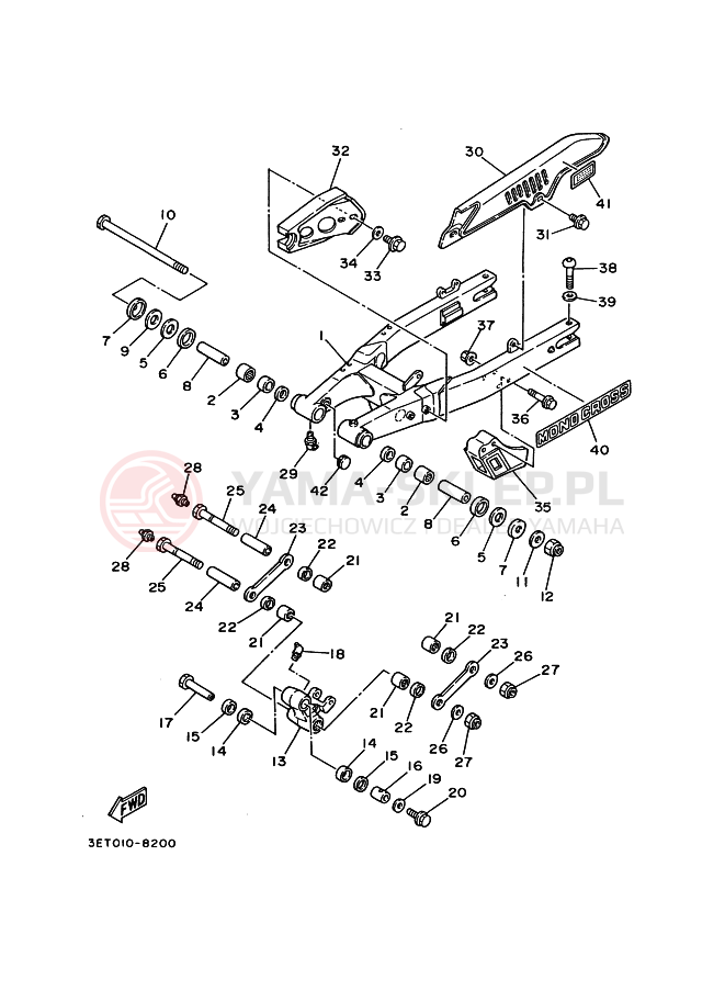 Schemat "wahacz" do Yamaha DT200R