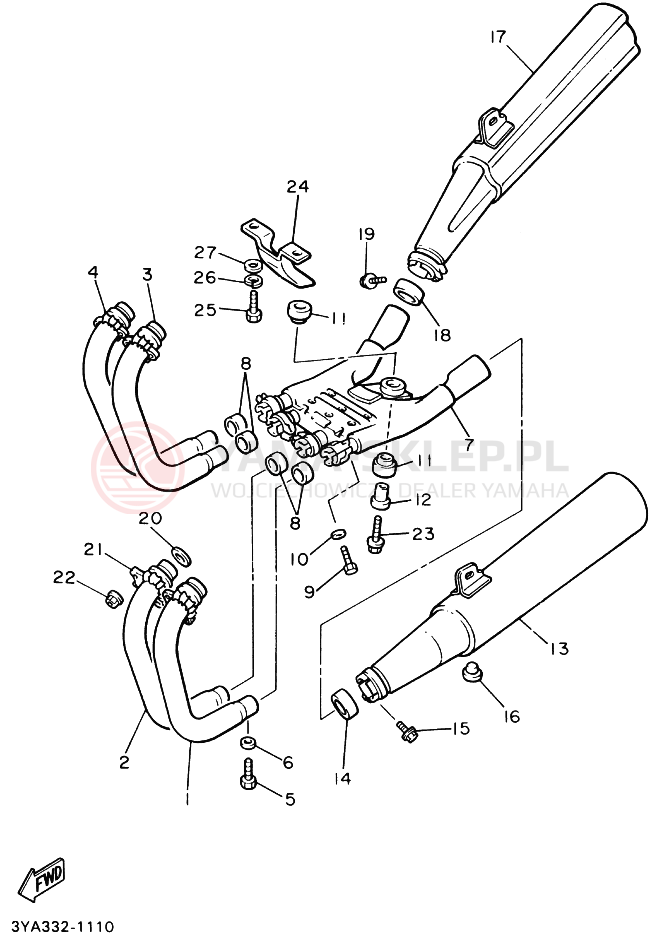 Schemat "Wydech końcowy" do Yamaha FJ1200