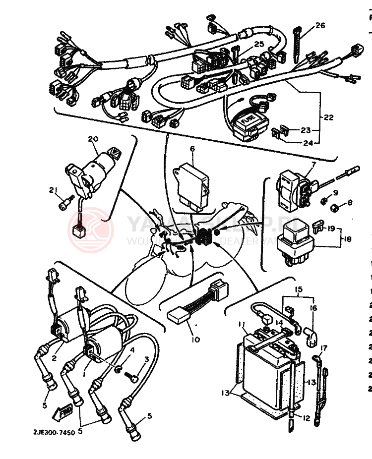 Schemat "układ elektryczny" do Yamaha FZX750