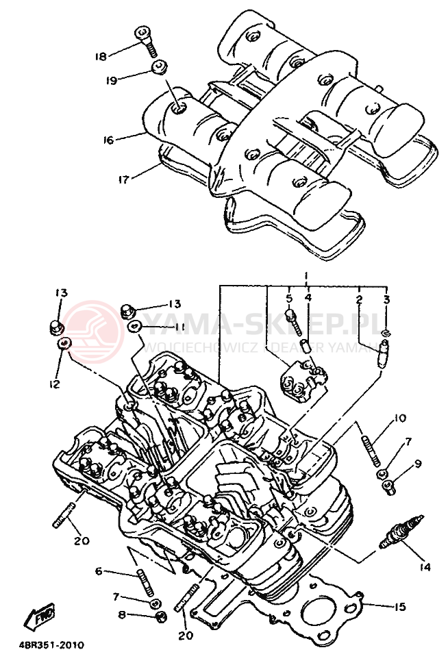 Schemat "głowica" do Yamaha XJ600S DIVERSION