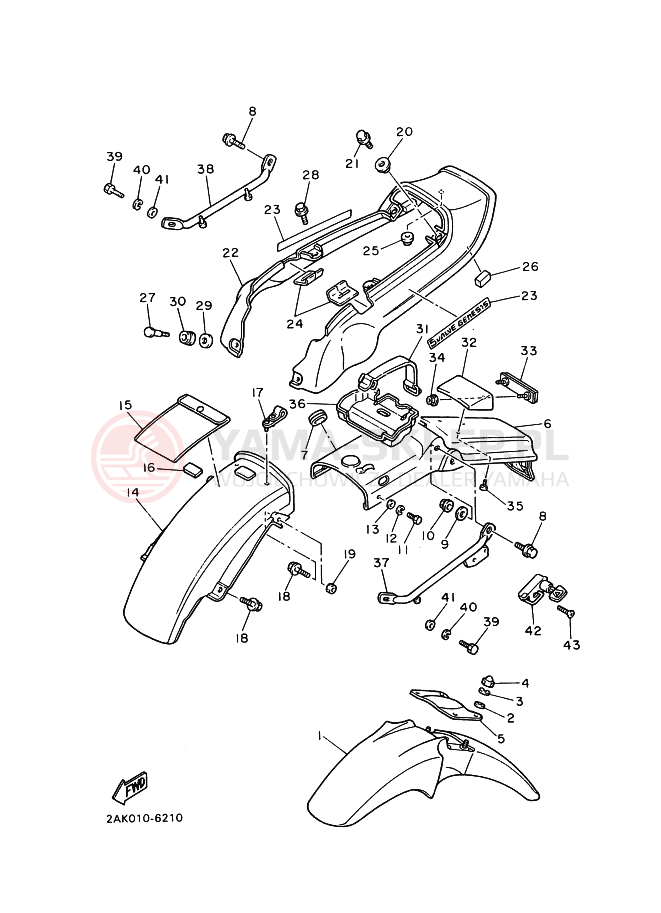 Schemat "błotnik" do Yamaha FZX750