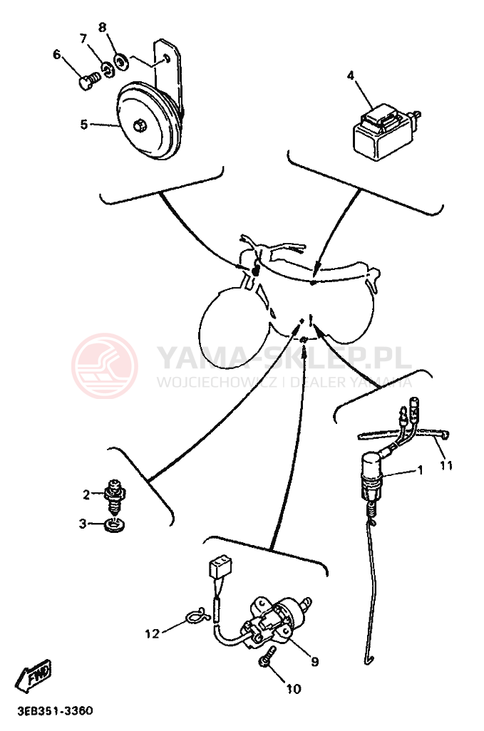 Schemat "układ elektryczny" do Yamaha SR500