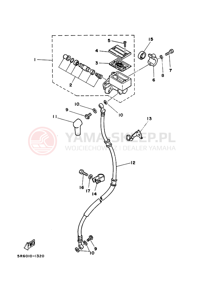Schemat "Pompa hamulcowa przednia" do Yamaha RZ50