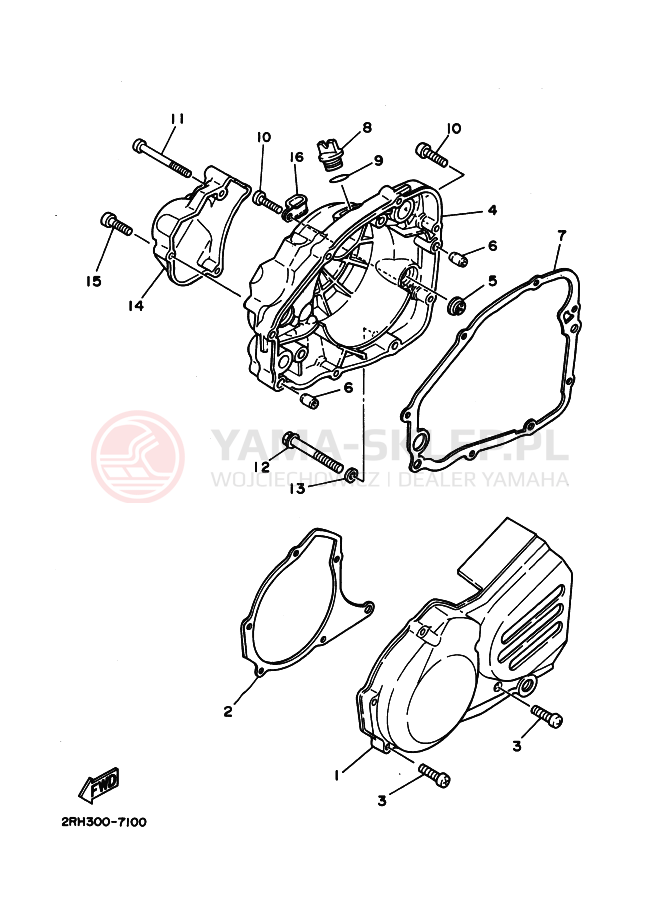 Schemat "Pokrywa silnika" do Yamaha TZR125