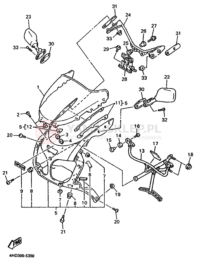 Schemat "Obudowa silnika" do Yamaha YZF750R
