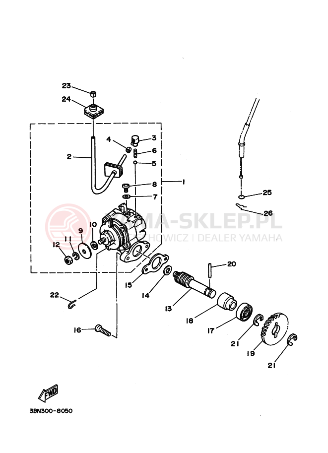 Schemat "Pompa olejowa" do Yamaha DT125R