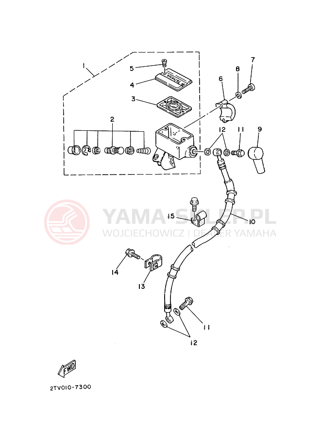 Schemat "Pompa hamulcowa przednia" do Yamaha SDR