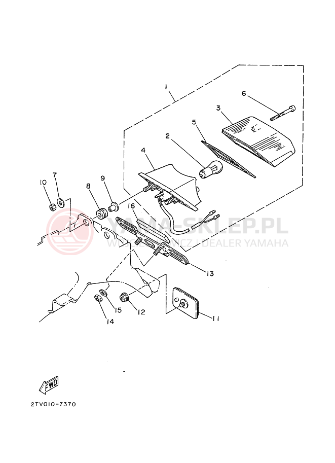 Schemat "Oświetlenie tył" do Yamaha SDR