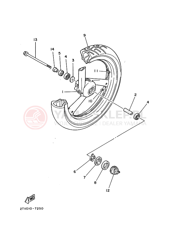 Schemat "Koło przód" do Yamaha SRX250
