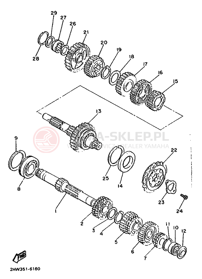 Schemat "Skrzynia biegów " do Yamaha FZ600
