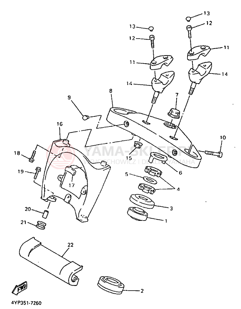 Schemat "Półki zawieszenia" do Yamaha XVZ1300A ROYALSTAR