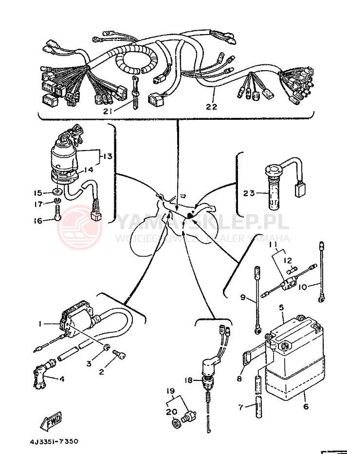 Schemat "układ elektryczny" do Yamaha DT125-MX