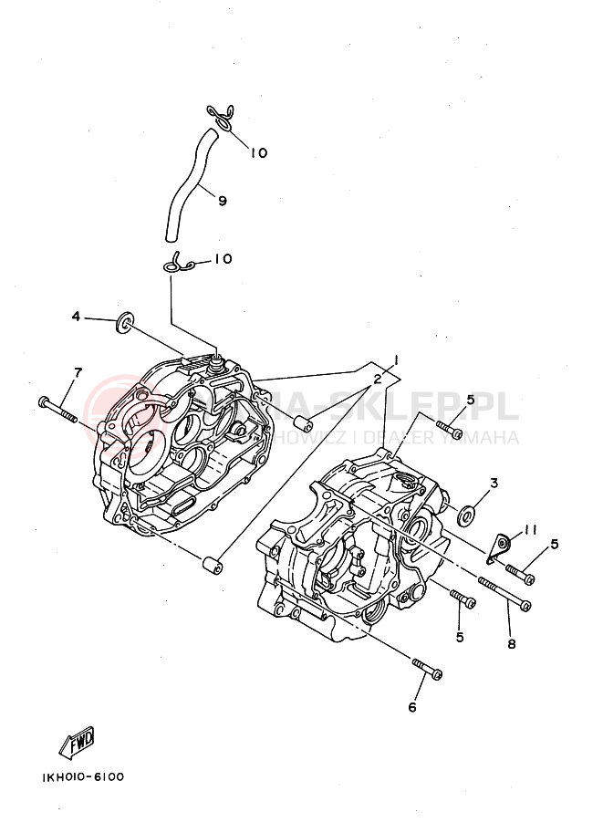 Schemat "Obudowa silnika" do Yamaha XT225 SEROW