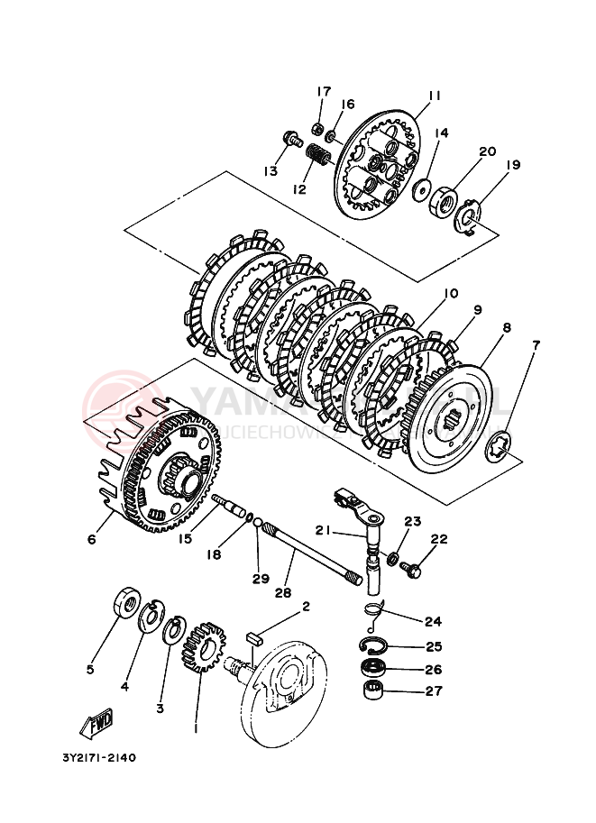 Schemat "sprzęgło" do Yamaha SR250