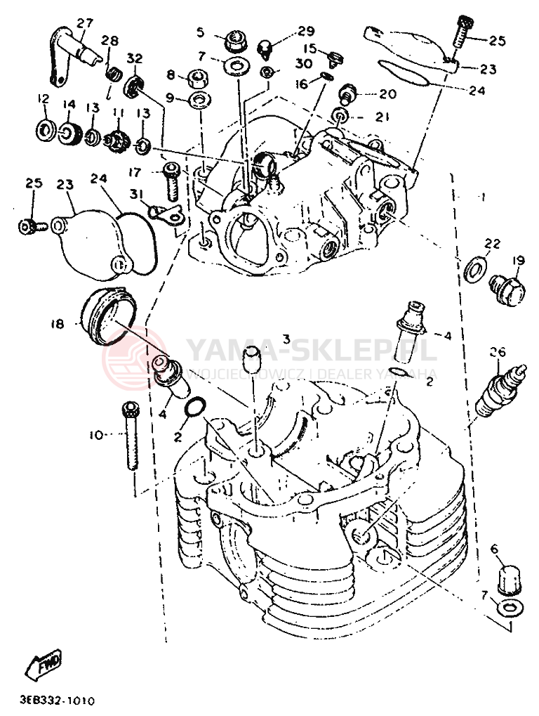 Schemat "głowica" do Yamaha SR500