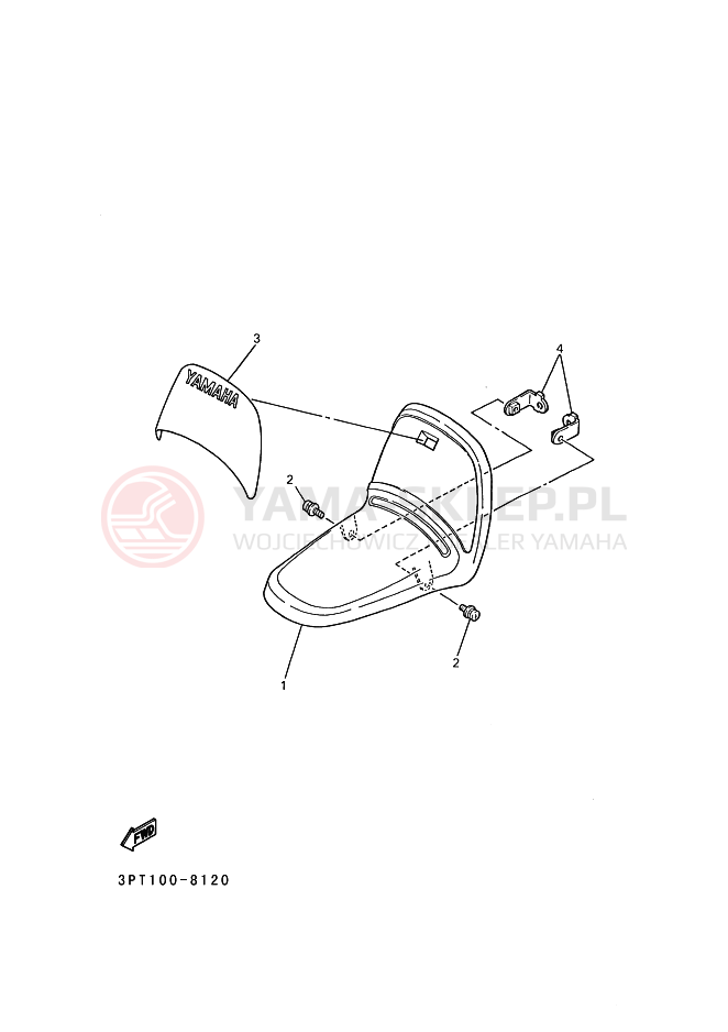 Schemat "PRZEDNI BŁOTNIK" do Yamaha PW50