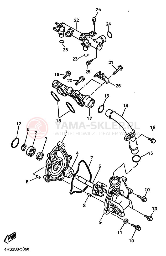 Schemat "Pompa wody" do Yamaha YZF750SP
