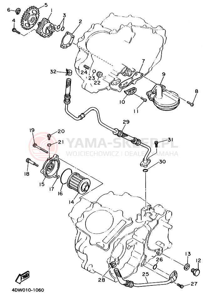 Schemat "Pompa olejowa" do Yamaha XT400E