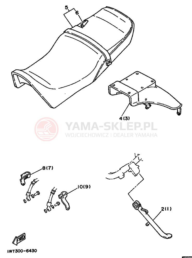 Schemat "Zawieszenie przód" do Yamaha RD350LCF