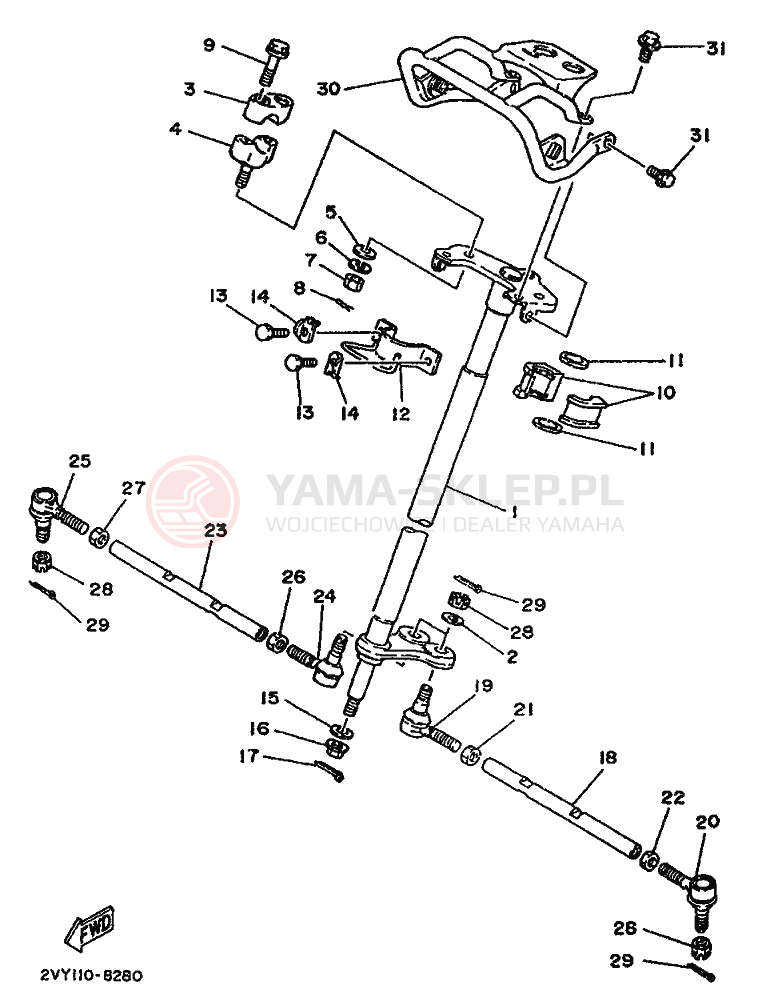 Schemat "Półki zawieszenia" do Yamaha MOTO 4 - 200 DX