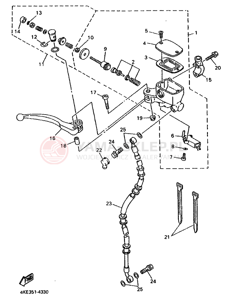 Schemat "CYLINDER MASTER" do Yamaha XJ600N